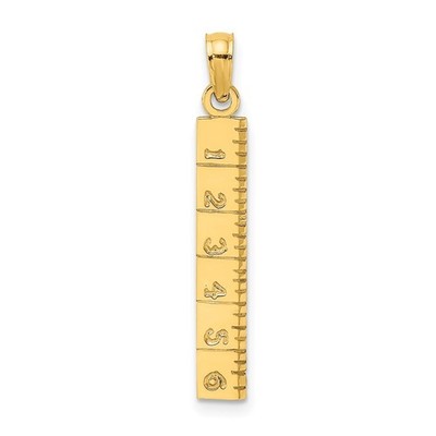 14k Gelbgold sechs Zoll Lineal Charm