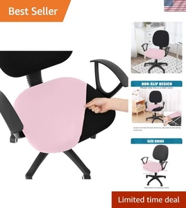 Printed Office Computer Chair Seat Covers, Stretch Fit Universal Desk Rotatin...
