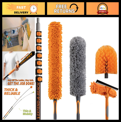 #ad #ad 36ft High Reach Duster Kit Telescopic Extension Pole Window Washer Cobweb amp; $269.99