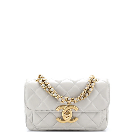 Chanel Giant CC Chain Pocket Flap Bag Quilted Lambskin Small