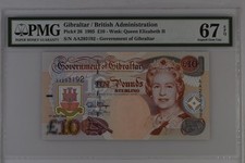 GIBRALTAR 10 POUNDS P#26 1995 , PMG 67 EPQ .SUPERB GEM UNC