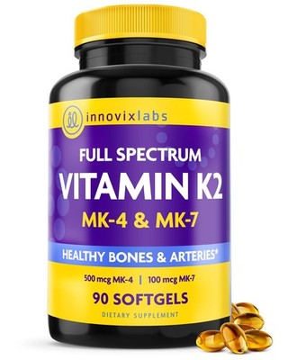 InnovixLabs Full Spectrum Vitamin K2-90 Softgels with 90 Count (Pack of 1)