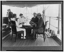 Photo:William Howard Taft Wife Card Game Ship Philippines 1900s