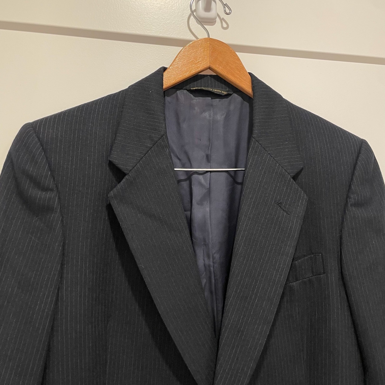 Christian Dior Monsieur Navy Pinstripe Pure Virgin Wool Blazer Sport Coat 36R thumbnail 5