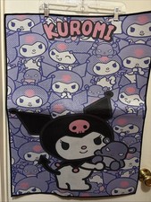 Kuromi Area Or Wall Rug 31 X 23.5 Rug Pink Purple Black White All Over NEW