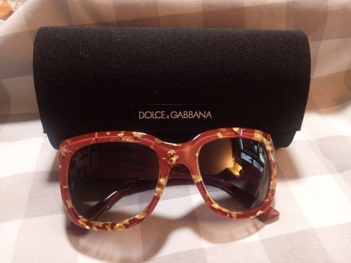 DOLCE  and GABBANA DG4197 GOLD LEAF Sunglasses Excellent Used Condition Nice!