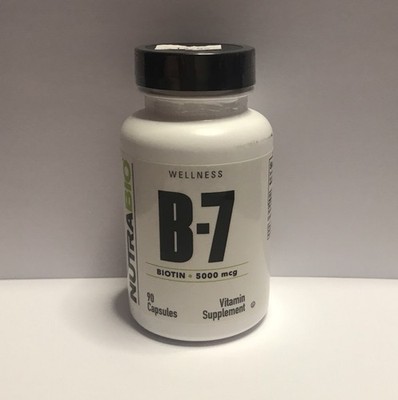 B-7 - Biotin 5000 mg - 90 Capsules (NutraBio)