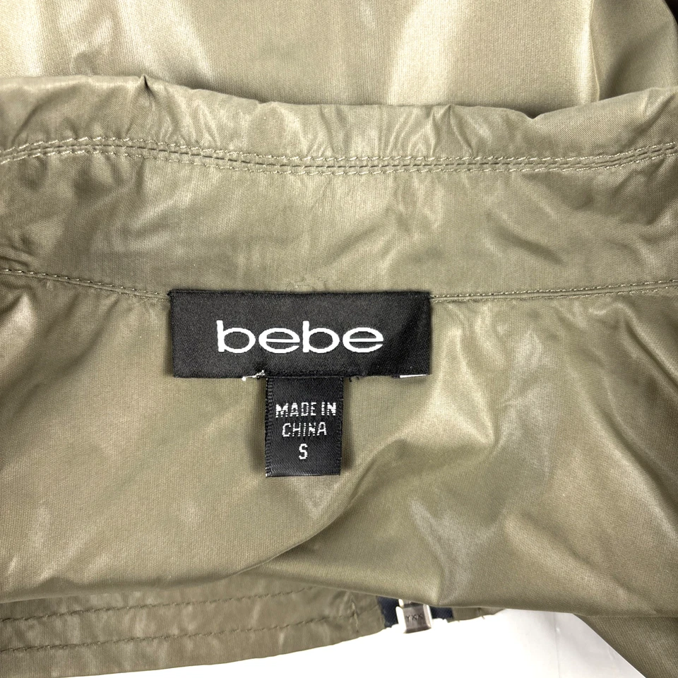 Chaqueta Bebe Recortada Nylon Cremallera Verde Aguacate Pequeña Ligera Estilo Moto Foto 3 de 4