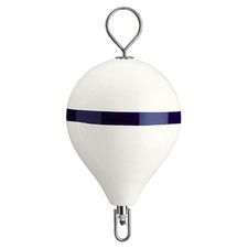 Polyform 17" CM Mooring Buoy w/SS Iron - White Blue Stripe CM-3-SS WHT W/STR/...