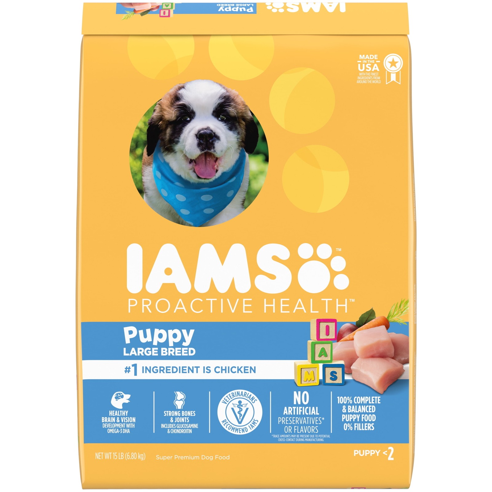 Large Breed Smart Puppy W/ Real Chicken Dry Dog Food 22 Key Nutrients 15 lb. Bag