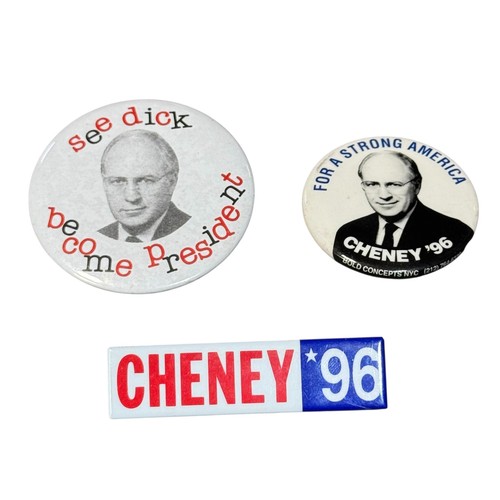 Vintage 1996 Dick Cheney Campaign Pinback Buttons Lot 3 Political GOP Pins