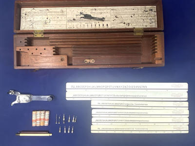 1950s Keuffel & Esser K & E Leroy Lettering Set Drafting Wood Case