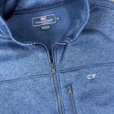 Vineyard Vines Vest Mens XXL Blue Full Zip Sleeveless Outdoor Casual Heathered