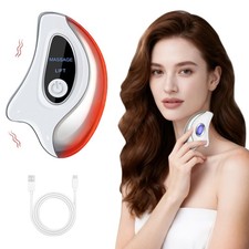 Red Light for Face and Neck Gua Sha Facial Massager Device with Heat Vibration