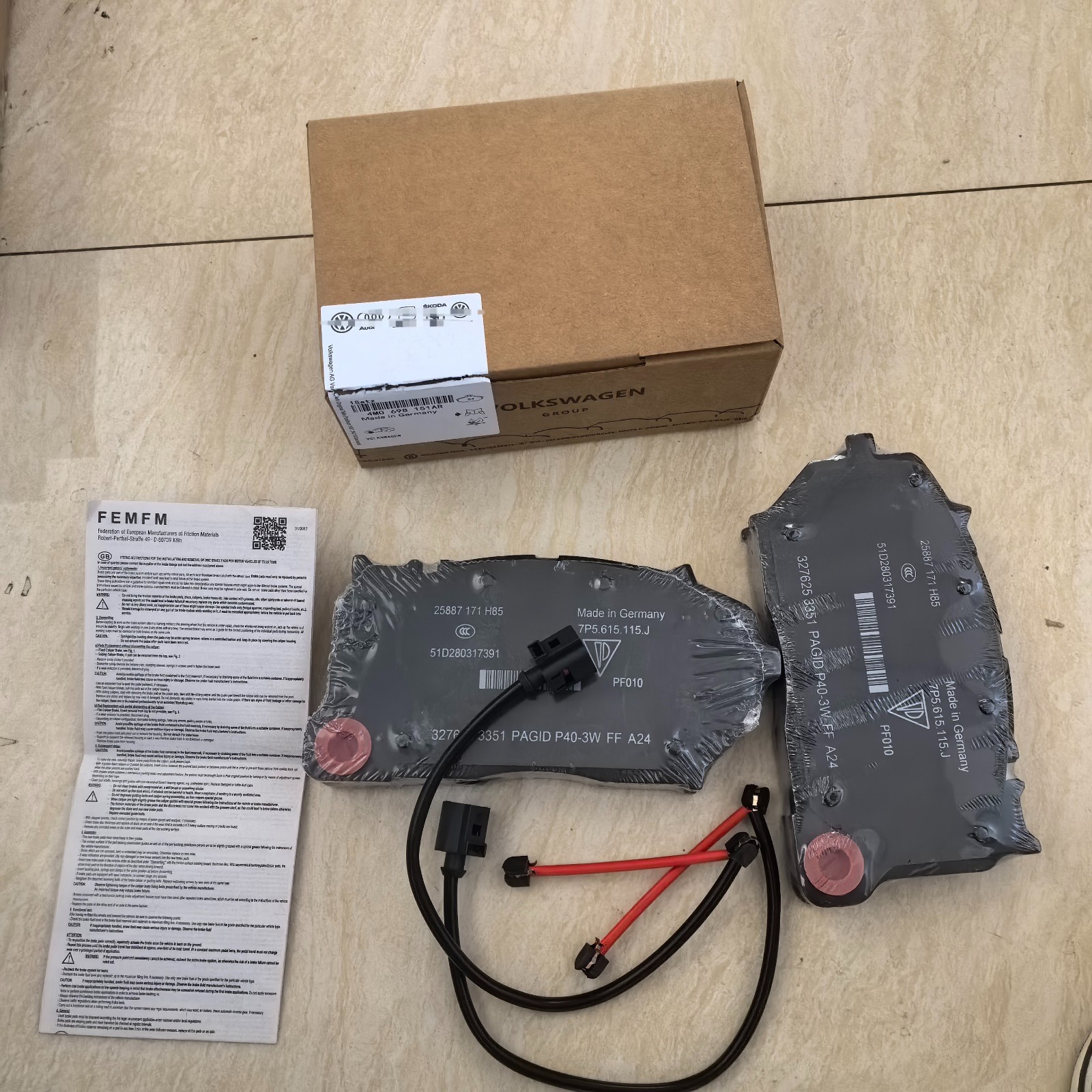 Lamborghini Urus 2018-2022 Front Brake pad sets Set P/N 4M0698151AR