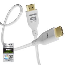 White 8K HDMI 2.1 Cable Ultra High Speed 60Hz 4K 120Hz Nylon Braided 10 Ft