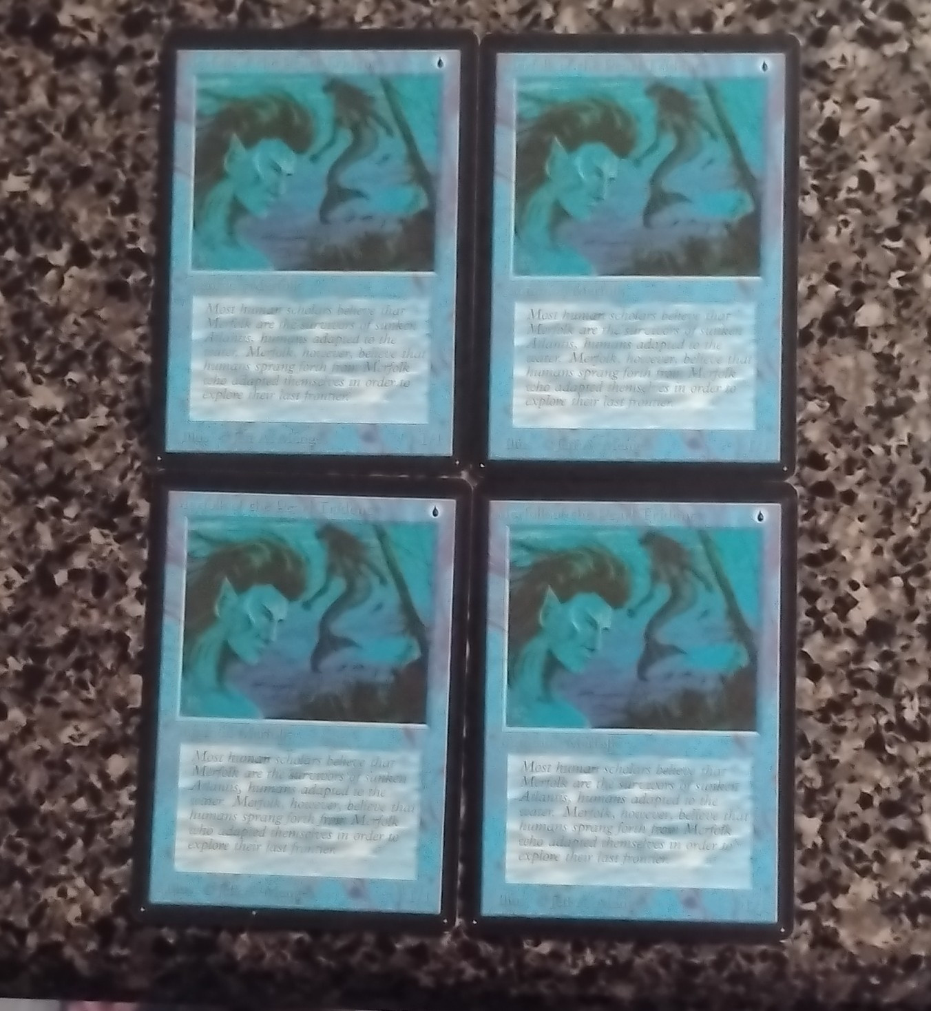 Magic The Gathering Beta Merfolk of the Pearl Trident x4 Creature Blue