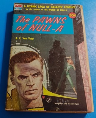 VINTAGE 1956 ACE BOOKS D-187 THE PAWNS OF NULL-A A.E. VAN VOGT PAPERBACK!!