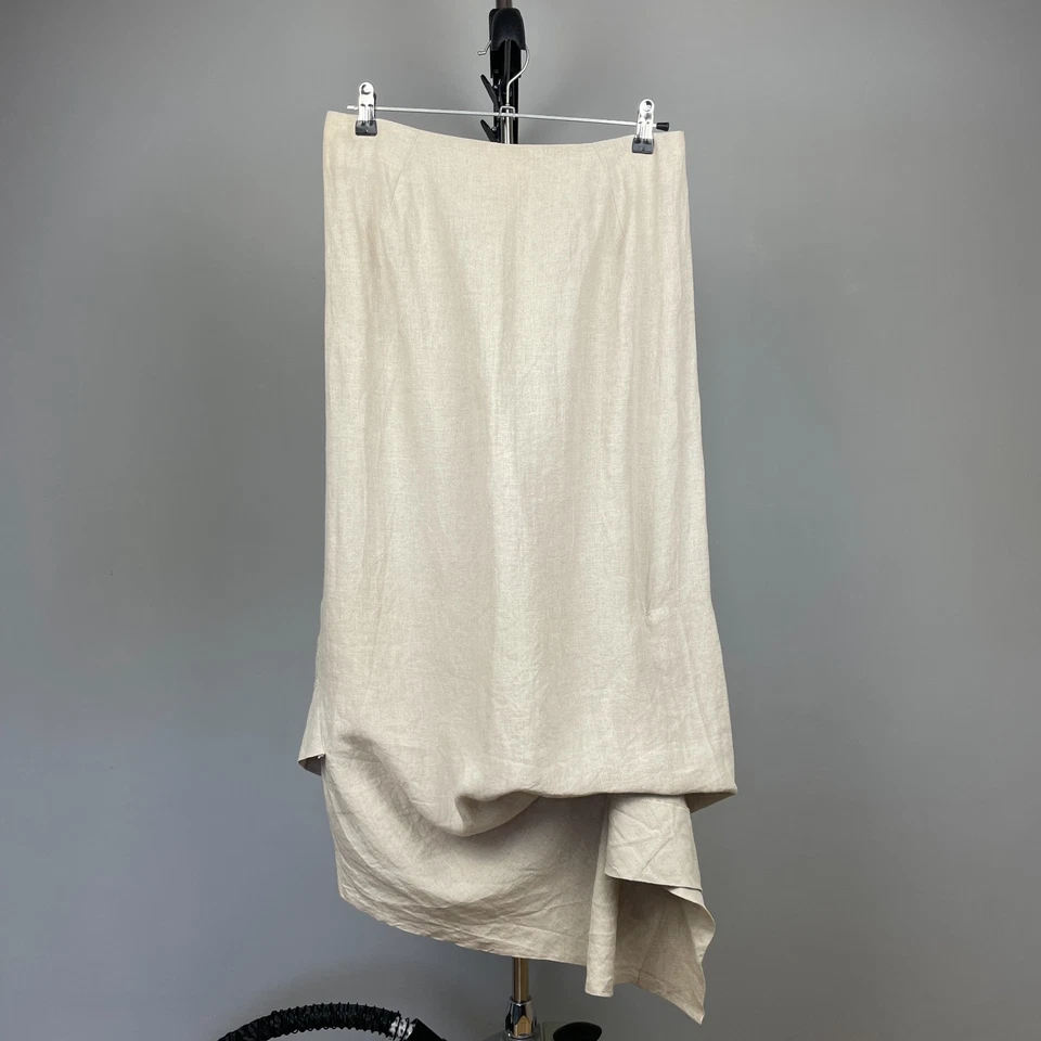 Falda asimétrica de lino beige para mujer Ivan Grundahl - talla EU40 / US8 / UK12 Foto 2 de 4