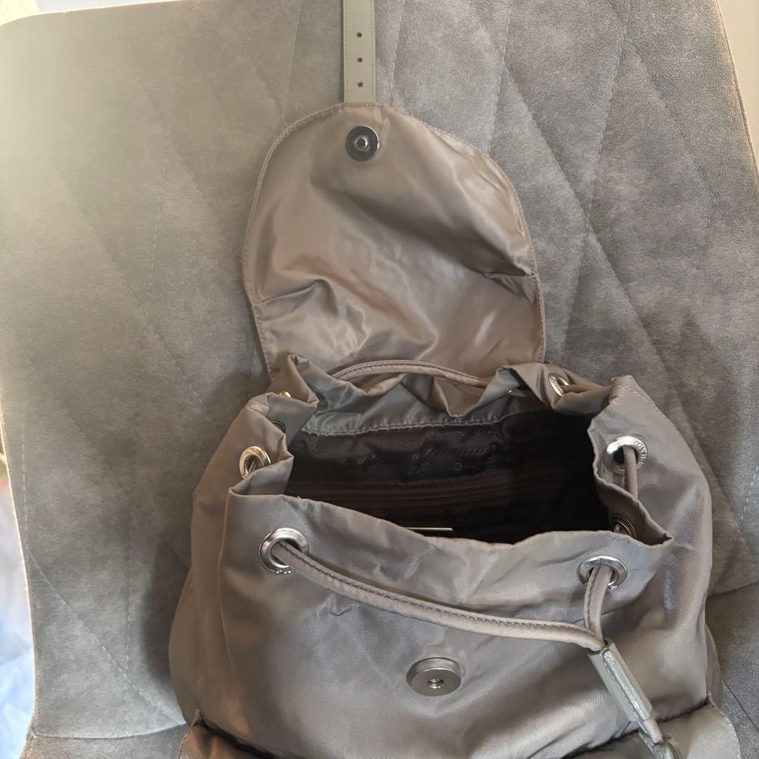 PRADA nylon mini backpack khaki triangular logo n… - image 7