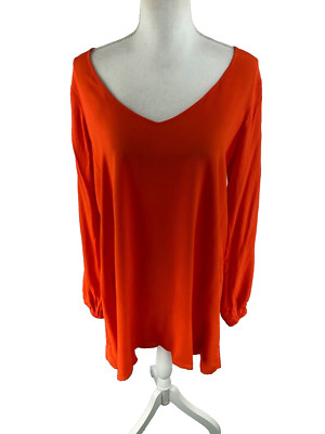 Lovers + Friends Gracie Melon Orange Cold Shoulder Slit Sleeve Dress Size M