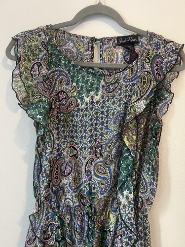 Women's blouse Susie Rose Round Neck Elastic Waist multicolor Sleeve Blouse M - Picture 7 of 12