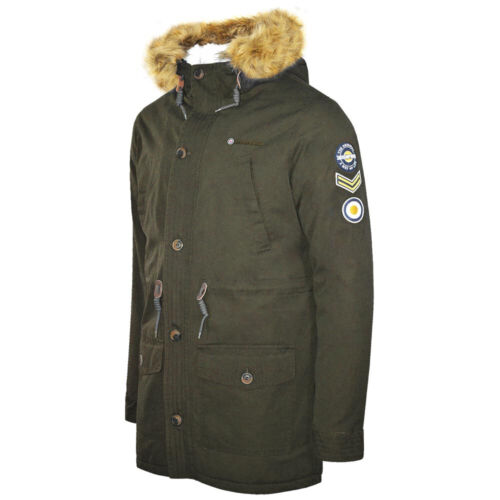 Lambretta Sherpa Lined Parka Coat Khaki - SS6252 - Picture 2 of 5
