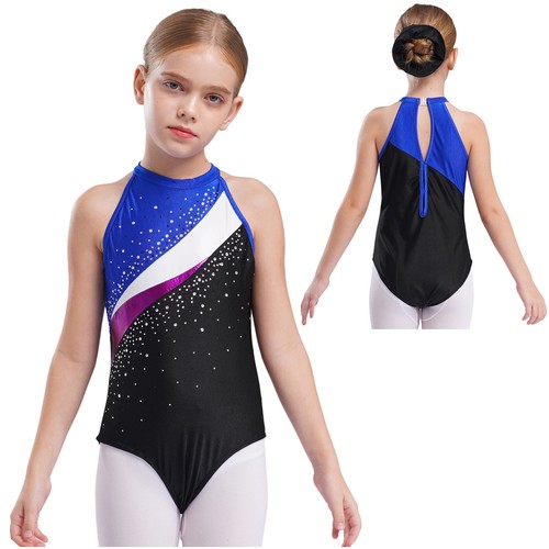 Kids Girls Bodysuit Stylish Jumpsuit Hollow Back Outfits Sleeveless Leotards - Picture 24 of 58