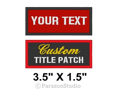 Custom Embroidered Name Tag Patch - Hook & Loop Back, 5" X 1.3", USA Made, Personalized Biker Patch