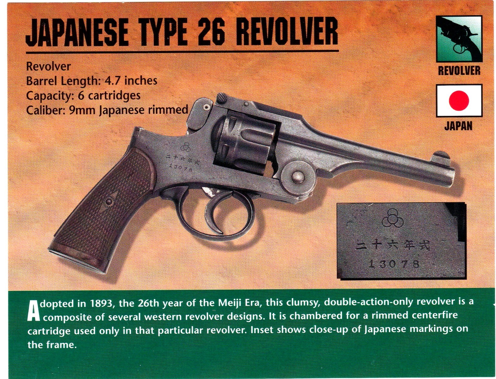 Japanese Type 26 Revolver Classic Firearms Photo Card u