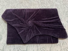 Vtg Black Velvet Large Clutch Satin Silk Inside, 14 X 9.5