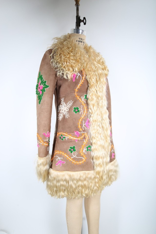 Penny Lane Coat Vintage 70s YAQUB Afghan Coat Floral Embroidered