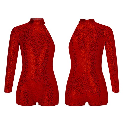 DE Gymnastikanzug Kinder Mädchen Glänzende Turnanzug Trikot Langarm Jumpsuit - 第 15/56 張圖片