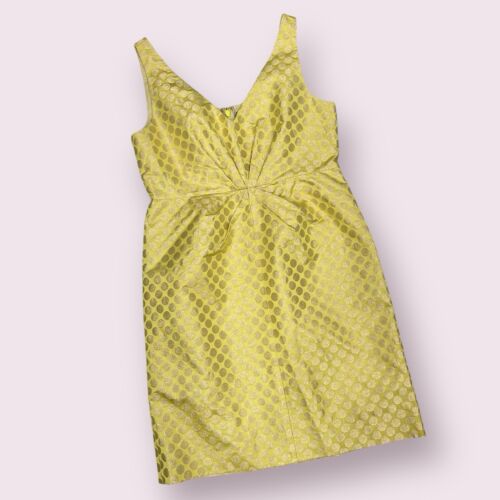 J Crew Collection Metallic Polka For Dress Gold Yellow 12P Party