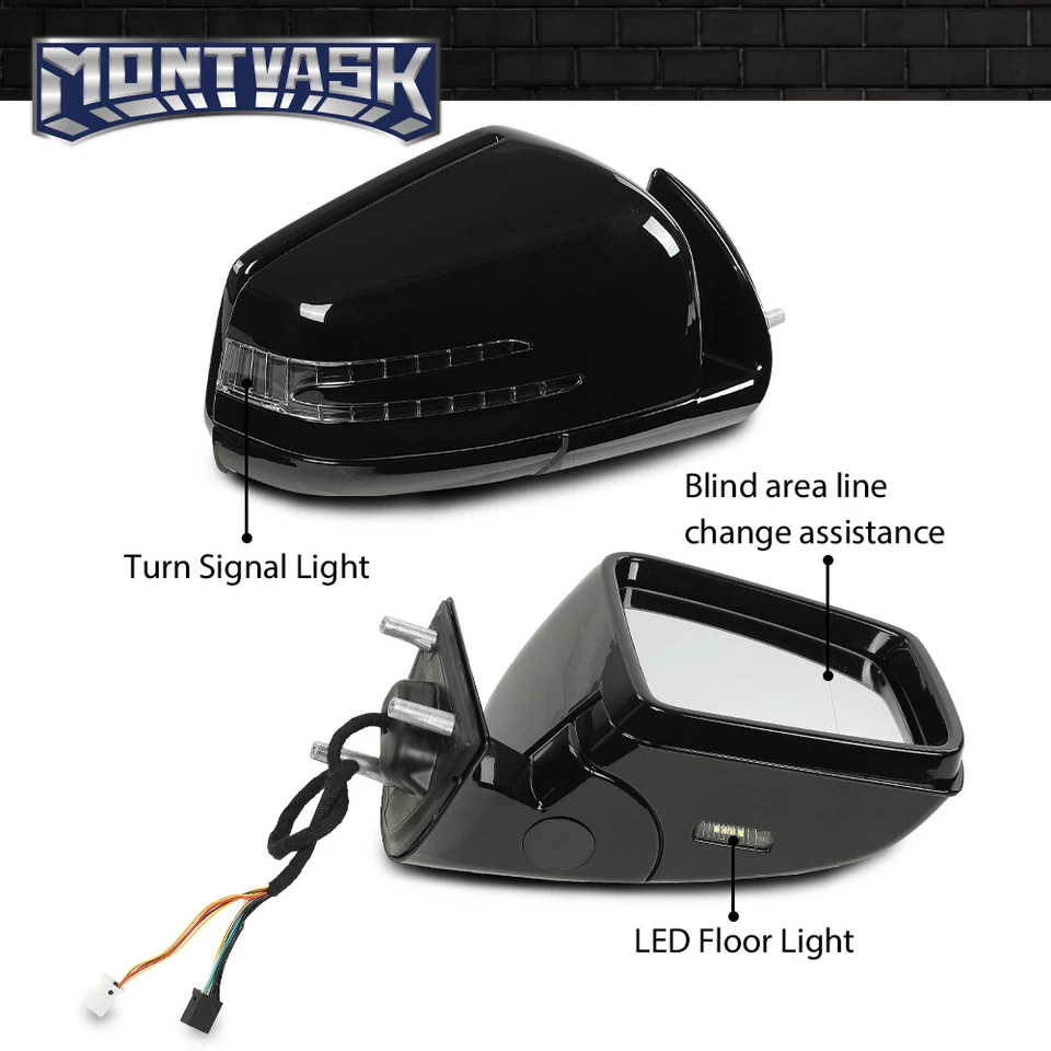 Espejo retrovisor derecho negro del lado del pasajero apto para Mercedes Benz ML350 GL450 2011-2012 Foto 4 de 4