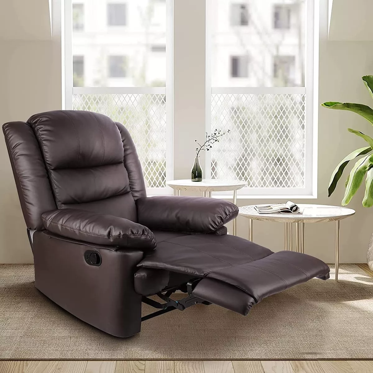 LEATHER RECLINER ARMCHAIR SOFA HOME LOUNGE CHAIR CINEMA RECLINING GAMING