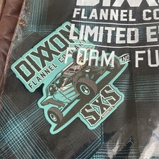 Dixxon Flannel Shirt Men's XS The Trixie Snap Up Top Black Teal NWT