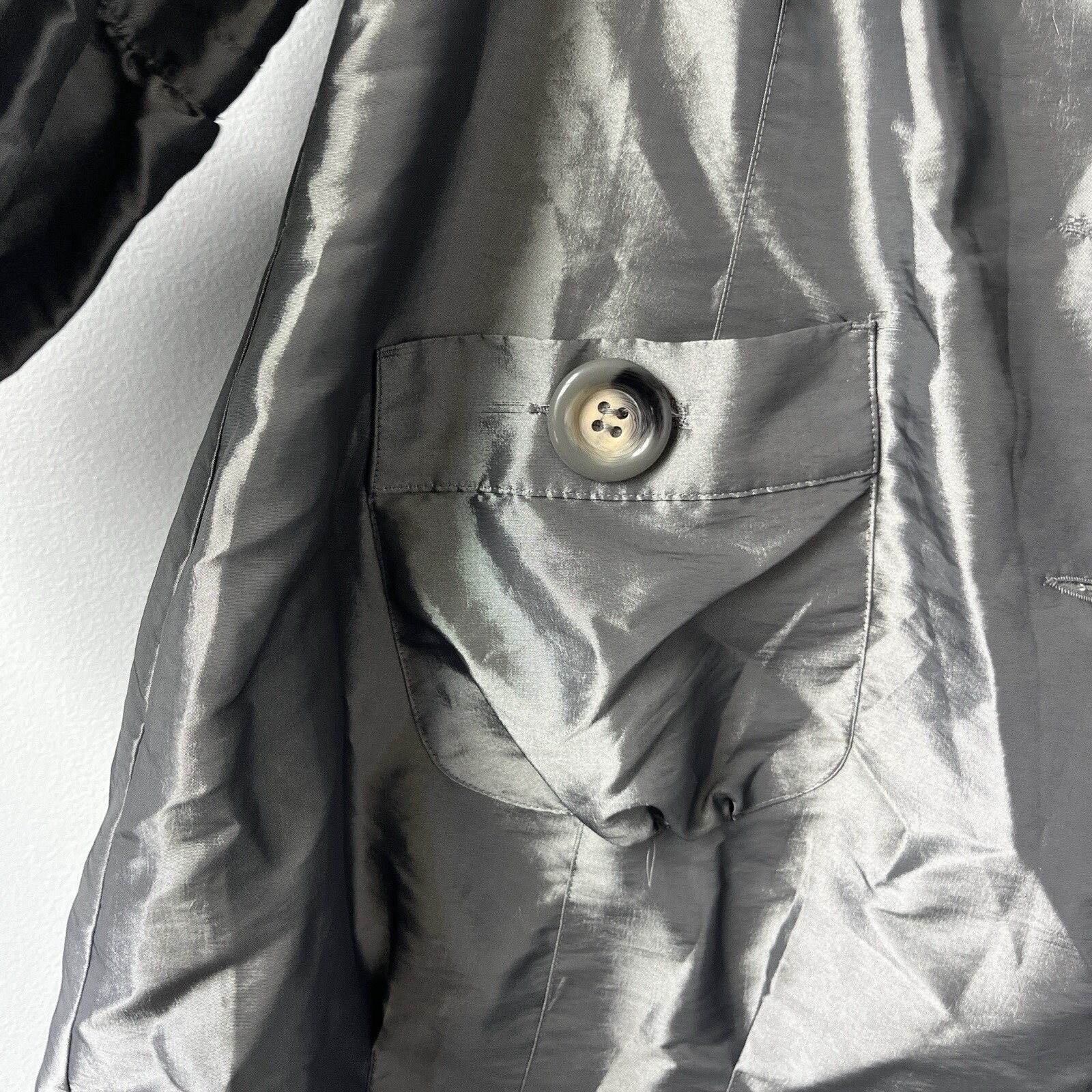 Kenar Silver Windowpane Button Up Jacket Womens S… - image 5