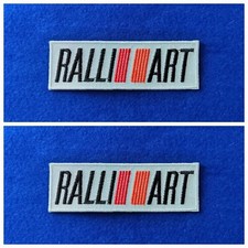 A Pair Of Motorsport Racing Patches Sew / Iron On Badges Ralliart (a) White
