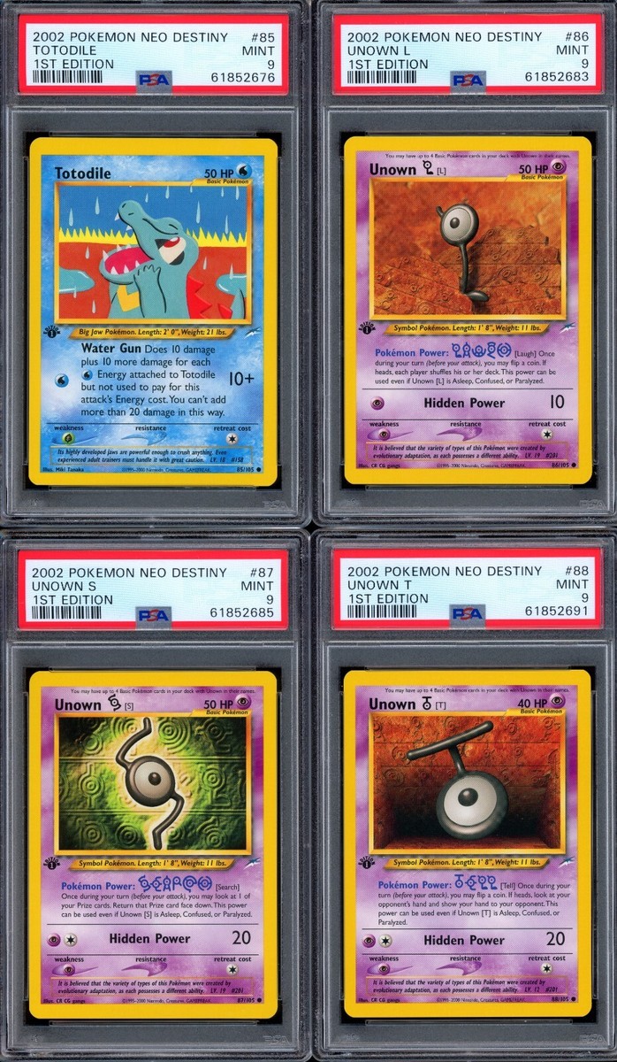 Complete PSA 9 Pokemon 2002 1st Edition Neo Destiny Common Set | eBay
