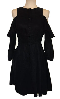 NWT! Zara Navy Blue Cold Shoulder Ruffle Sleeve Button Front Dress - XS / $49.90