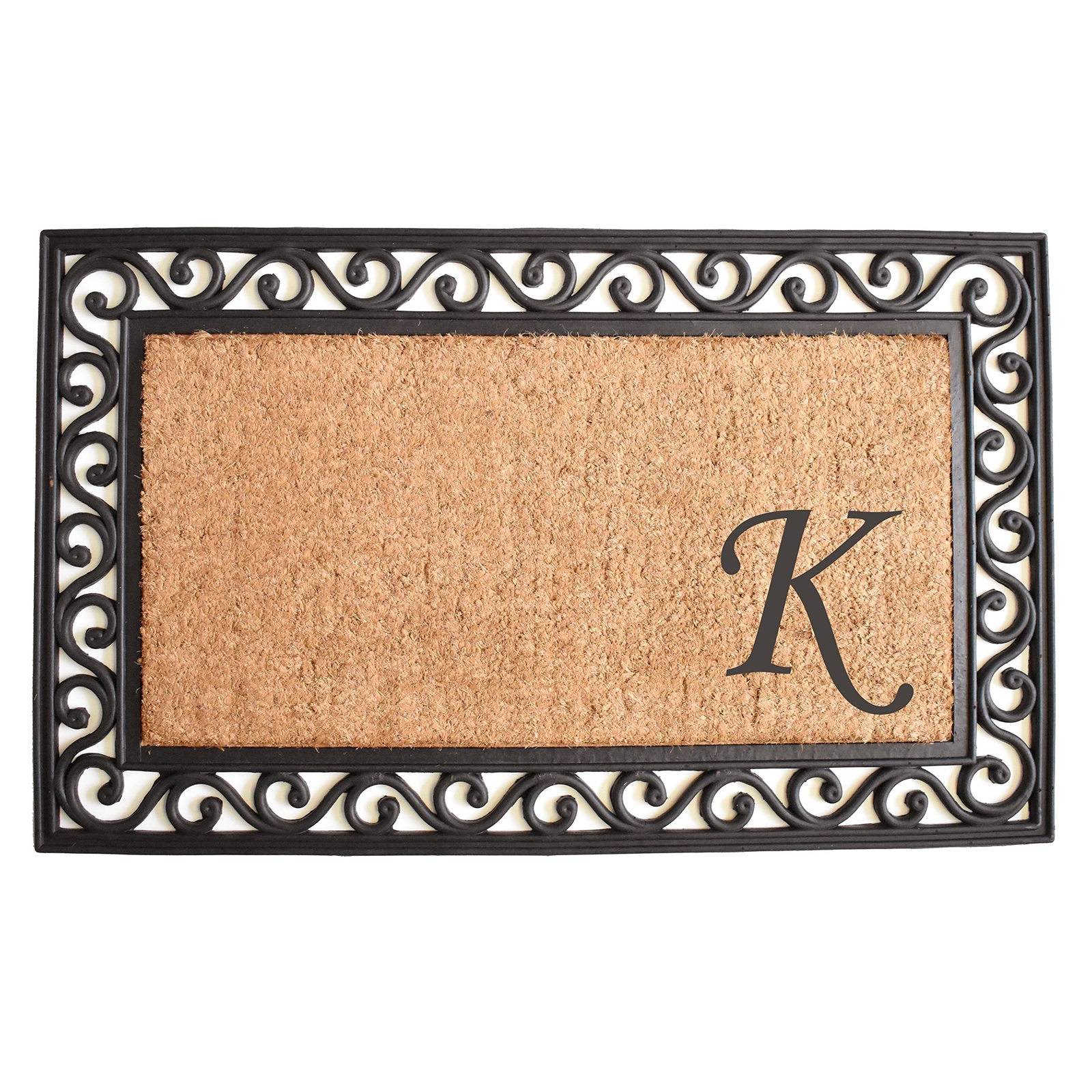 Home & More Versailles Monogram Doormat 22x36 Natural Black Large Size