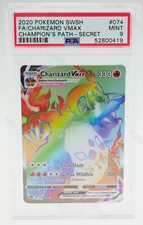 CHARIZARD VMAX Arcobaleno Iper Rara Percorso Campioni 074/073 Come Nuova PSA 9