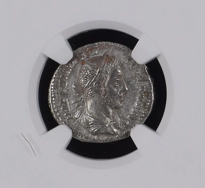 NGC AU Denarius Severus Alexander AD222-235 NGC antigo certificado romano T11 - Imagem 3 de 4