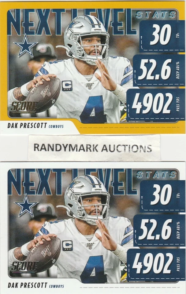 Dak Prescott DALLAS COWBOYS 2020 SCORE NEXT LEVEL STATS GOLD & Base #NLS-DP - Image 2 of 4