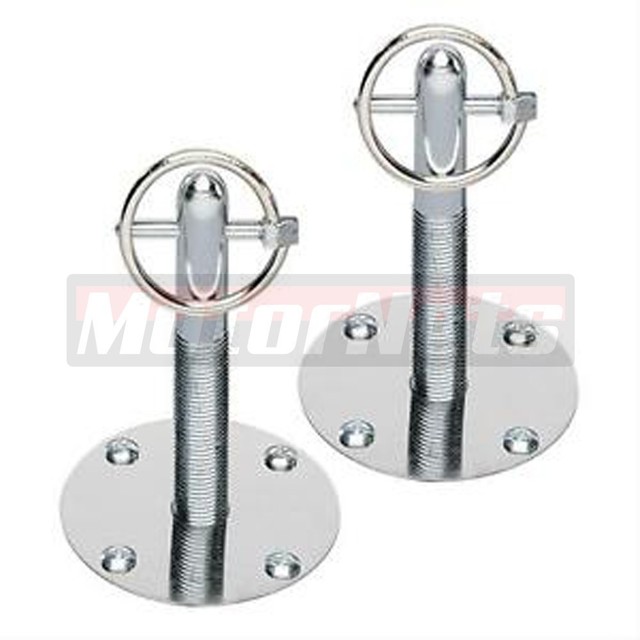 Stainless Hood Pin Set Chrome Hardware Fits Chevy Ford Mopar Drag