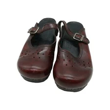Dansko Womens Shoes Clogs Red Burgundy Kerrie Cabrio Slip On Strap Buckle 41