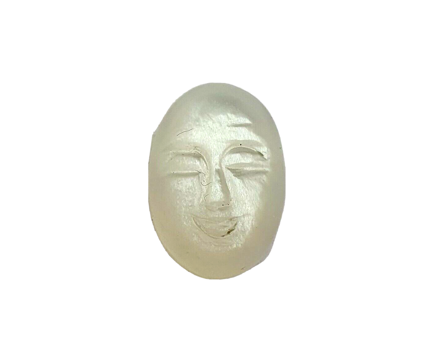 Natural White Moonstone Hand Carved Face Loose Gemstone 13.50 19.50 MM