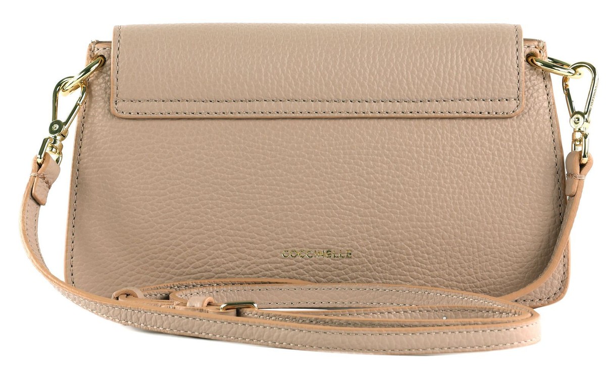 Sac Bandoulière COCCINELLE C-Me Hi-Tech En Cuir De Vache - Couleur Skin - Neuf Avec étiquettes