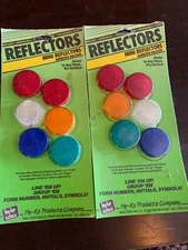 MINI REFLECTORS - multi-colored - plastic - adhesive-backed Lot x2pks NEW CMR-10